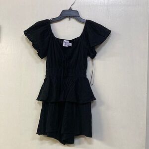 Black Ruffle Sleeve Dress